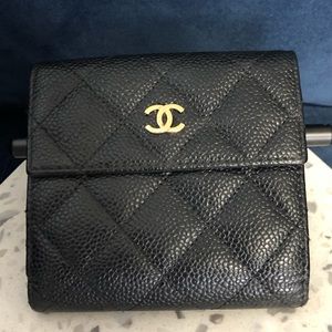 Chanel Black Caviar Classic S-Double Wallet